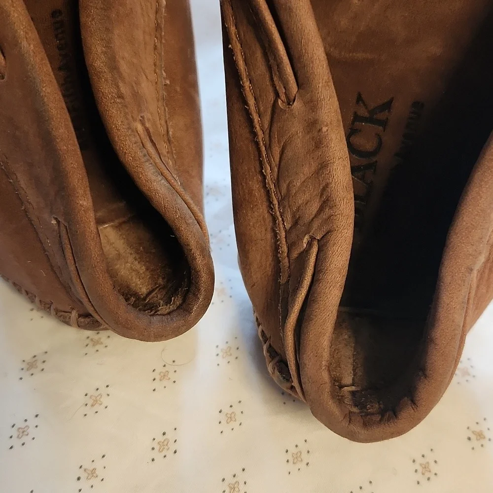 BLACK By Saks Fifth Avenue Tan Leather Driving Loafers Size 7.5 B